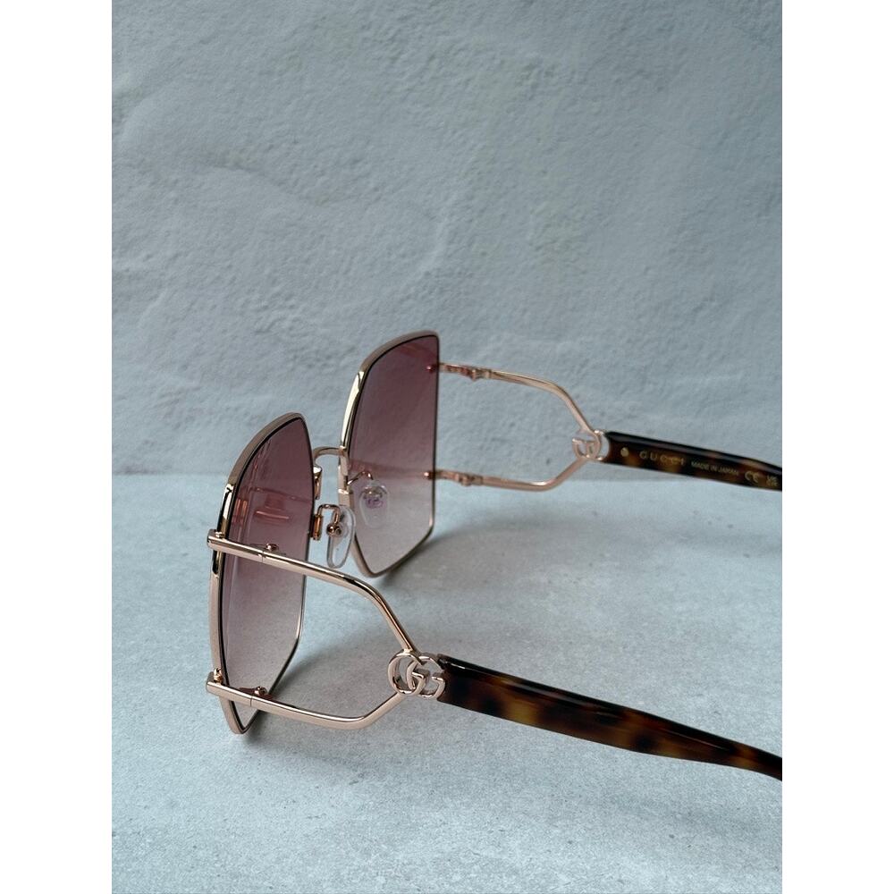 NEW Gucci GG1564SA Oversized Pink Gold Sunglasses $650 - Picture 6 of 9